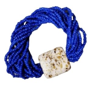 Handmade seed bead cause bracelet.greater good fair trade Guana Sankofa